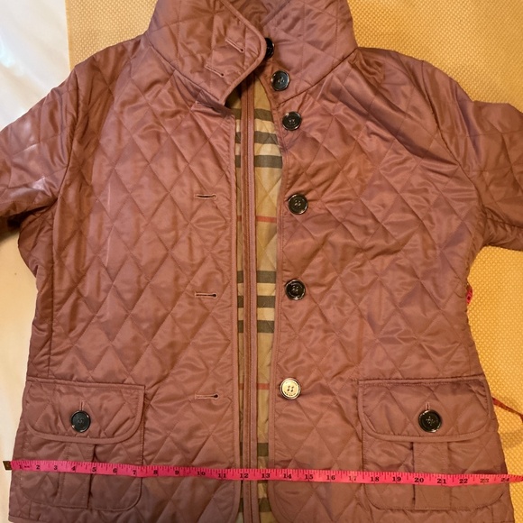 Burberry Women’s Mauve Nova Check Quilted Puffer Jacket Sz 44 - Picture 16 of 16